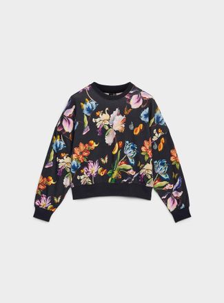 Icone Womens Printed drop-shoulder organic cotton sweatshirt