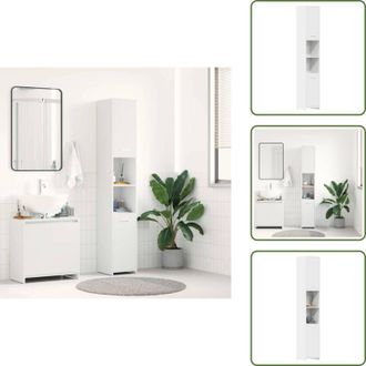 vidaXL The Living Store Mobile da Bagno Bianco 30x30x183,5 cm in Legno tecnico - Armadio da bagno