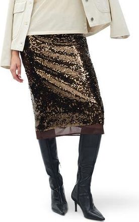 Rag & Bone Lucy Sequin Pencil Skirt in Coffee at Nordstrom Rack, Size Xx-Small