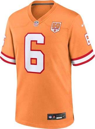 Nike Baker Mayfield Tampa Bay Buccaneers 50th Anniversary Nike Mens NFL Game Jersey in Orange | 67NM01OS8BF-AW6