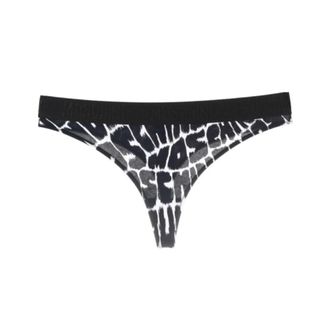 Moschino Fantasy Print Zwarte Katoenen Brazilian Slip - Dames - Onderbroek - Zwart - L - Katoen - Ondergoed