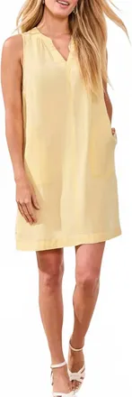 Tribal Sleeveless V-Neck Shift Dress In Lemongrass