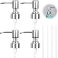 OEM Juego De 4 Dispensadores De Jab&oacute;n De Acero Inoxidable Con Bomba, Empotrables, Ideales Para Cocina Y Ba&ntilde;o, Incluye Recambios - Crezuo