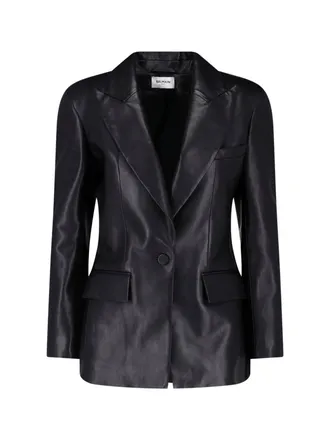 Balmain Blazer In Pelle Di Agnello