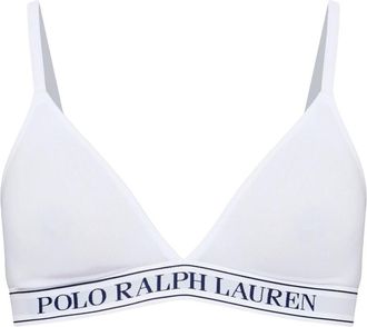 Polo Ralph Lauren Ondergoed, Dames, Wit, M, Katoen, Logo Band Triangle Bralette