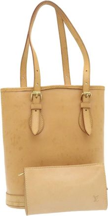 Louis Vuitton Marais Bucket Bag Nomade Leather Beige Leather Bag (Pre-Owned)