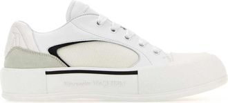 Alexander McQueen Canvas en Leren Plimsoll Sneakers - Heren - Sneakers - Wit - 41 EU - Leer - Schoenen