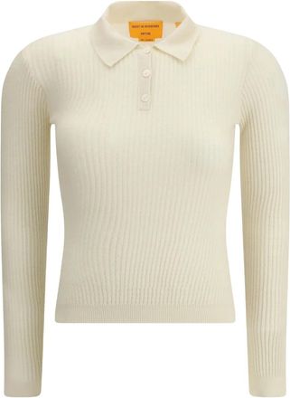 Guest In Residence Maglione stile polo in cashmere - Bianco