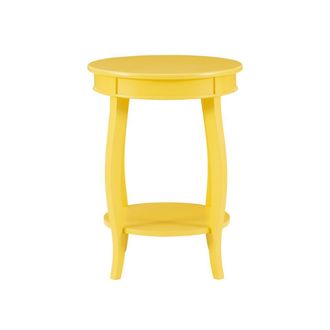 Powell Yellow Round Table with Shelf