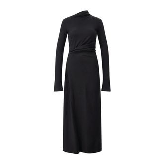 Sportmax Wollen Maxi Jurk Edile - Dames - Casual kleedjes - Zwart - S - Wol - Kleedjes