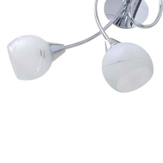 Berkfield Home Five Ceiling Lamp with Glass Shades for 5 E14 Bulbs in White