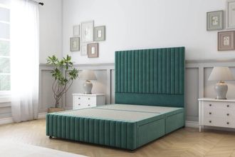 Sloomy Madison Plush Divan Base 2 Drawers-54 Headboard & 12 Footboard in Emerald | Size: Double