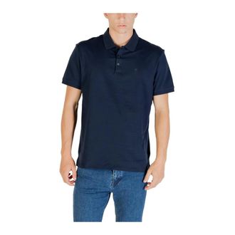 Calvin Klein Jeans Polo Shirts, male, Blue, 2XL, Blue Polo Shirt with Button Fastening