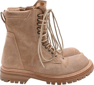 Rick Owens Goodyear-gestikte laarzen in beige su&egrave;de