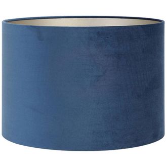 Light & Living Pantalla De L&aacute;mpara - Velours - Azul - Textil - - Light&living