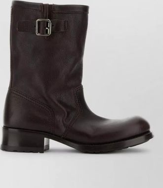 Prada ankle boots with block heel and buckle
