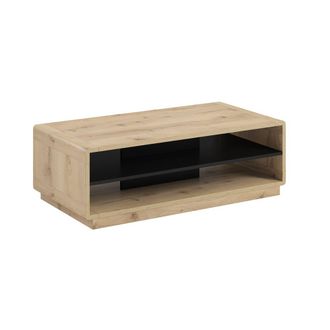Petits Meubles Mesa de centro negra paneles hdf negro mate y madera