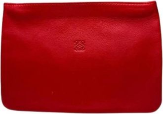 Loewe Pre-owned Leren Clutch - Dames - Vintage Clutch - Rood - ONE Size - Leer - Vintage