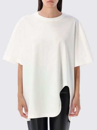 The Attico T-shirt in cotone relaxed fit con spalle scese e spacchi laterali