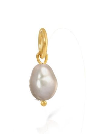 Kozakh Grey Freshwater Pearl Charm in Gold at Nordstrom