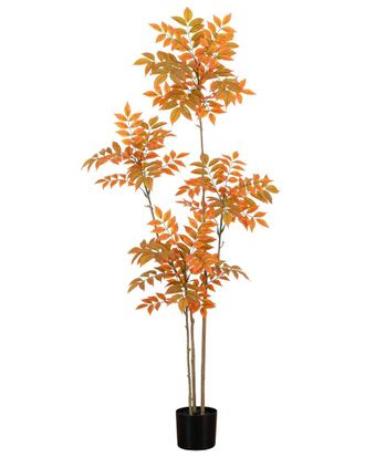 Nearly Natural 5Ft Autumn Minimalist Sumac Artificial Fall Tree