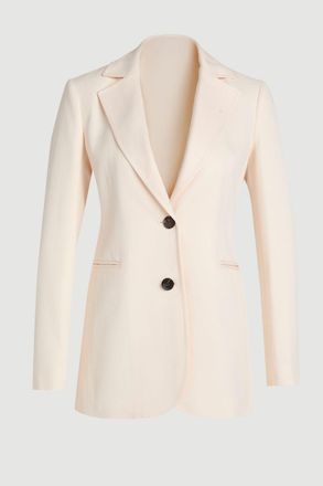 Karen Millen Womens Tencel Blend Tailored Single Breasted Blazer - Cream Lyocell - Size 14 UK