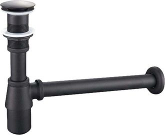 OEM Sif&oacute;n De Lat&oacute;n Para Fregadero, Sif&oacute;n Universal Con Tubo De Inmersi&oacute;n De 200 Mm, Sif&oacute;n Ajustable De 1 1/4 X 32 Mm, Antiolores Y Antifugas, Color Negro