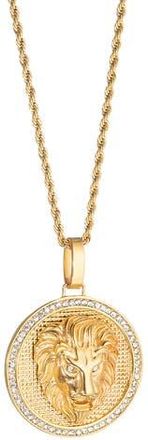 Eye Candy Los Angeles Mens Lion Head Pendant Necklace in Gold at Nordstrom Rack