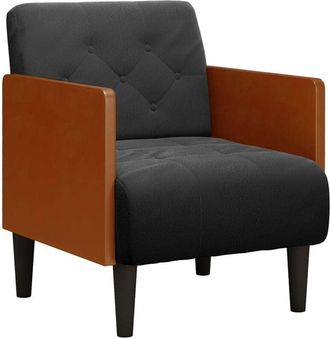 vidaXL Sillón con reposabrazos Terciopelo negro 55 cm Vidaxl
