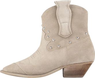 L37 Texas Enkellaarsjes - Dames - Cowboylaarzen - Beige - 35 EU - Schoenen
