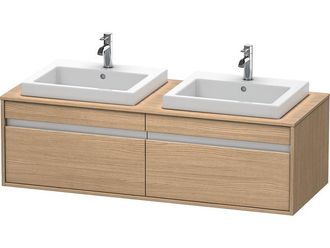 Duravit Duravit Ketho Mueble De Pared 6797, 2 Extra&iacute;bles, 1400mm, Para 2 Lavabos Empotrados, A Ambos Lados, Color (frente/cuerpo): Decoraci&oacute;n Roble Europeo - 