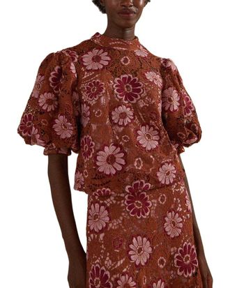 Farm Rio Gigi Tapestry Guipure Blouse
