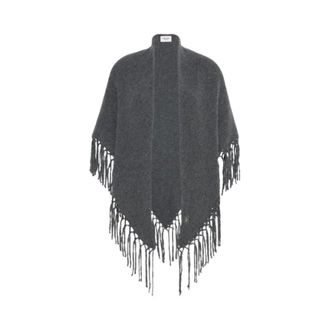 Max Mara Accessoires, Dames, Grijs, ONE Size, Wol, Tornado Wol Sjaal