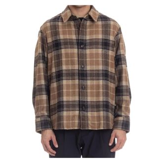 A.P.C. Italiaans Stijl Button-Up Shirt - Heren - Casual Overhemden - Beige - XL - Wol - Overhemden