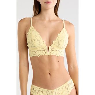 Etam Celeste Lace Triangle Bralette in Vanilla at Nordstrom, Size Small