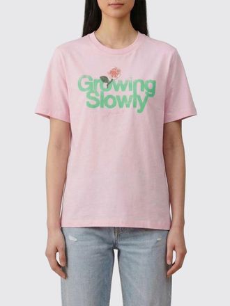 Ganni T-shirts in cotone con logo Growing Slowly Ganni