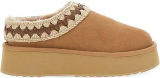 Mou Suede Platform Slippers - Heren - Pantoffels - Beige - 40 EU - Leer - Schoenen