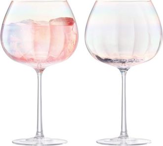 LSA International 2er-Set Handgefertigte Kelche Pearl mit Perlmutt-Glanz 650 ml