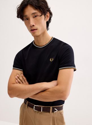 Fred Perry Mens Ribbed trim T-shirt