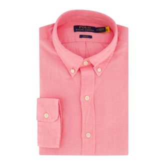 Polo Ralph Lauren Heren, Overhemden, Roze, Maat: 2XL Linnen