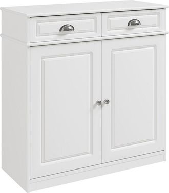 SoBuy Sobuy Armario Zapatero Con 2 Cajones Blanco 80x35x82,2cm Moderno Fsb104-w