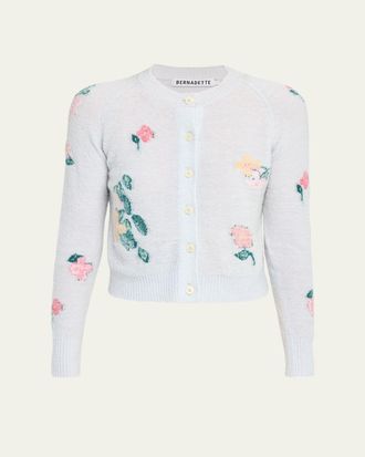 Bernadette Clemente Floral Crewneck Cardigan