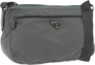 Prada Pre-owned Vintage Shoulder Bag - Dames - Vintage Schoudertas - Grijs - ONE Size - Nylon - Vintage