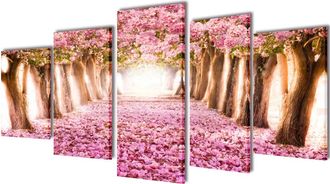 vidaXL Vidaxl - Set Decorativo De Lienzos Para Pared Flores De Cerezo 200 X 100 Cm