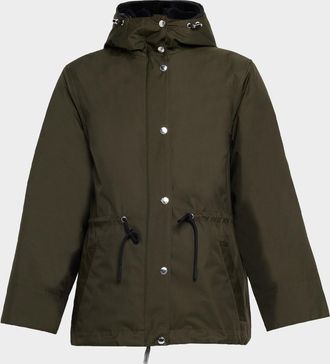 Yves Salomon Hooded Waterproof Parka with Removable Shearling Bib
