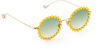 Eyepetizer Lulu Gradient Floral Round Sunglasses