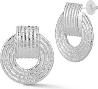 Glaze Jewelry Hammered Doorknocker Drop Earrings in Silver at Nordstrom Rack