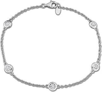Rina Limor Silver 0.75 Ct. Tw. Created White Sapphire Cable Chain Bracelet