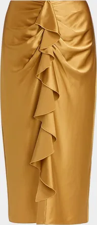 Cinq &agrave; Sept Cynthia Silk Midi Skirt