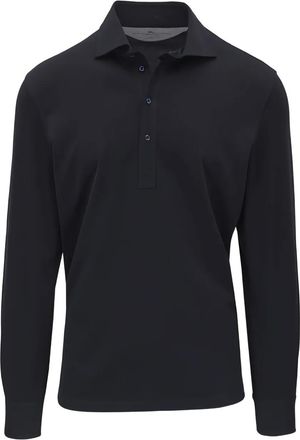 Brunello Cucinelli long-sleeve polo shirt - men - Cotton - M - Blue